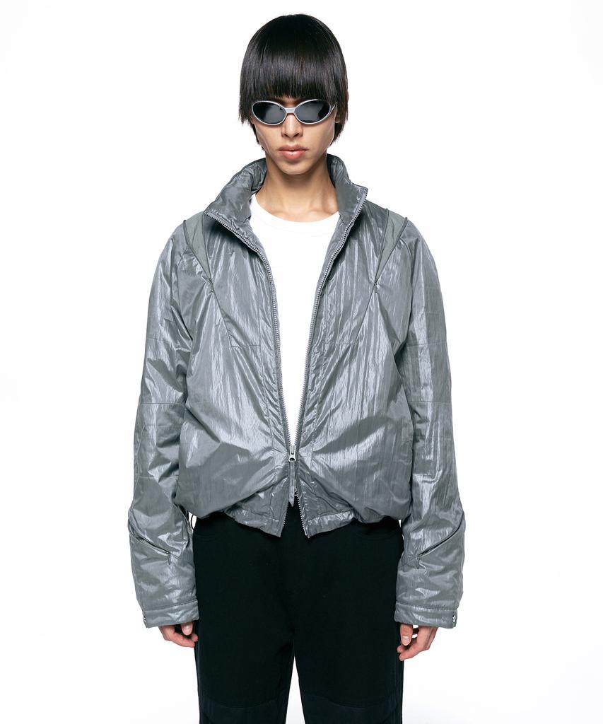 Insilence Glitter Volume Blouson Grey