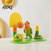 Bird Toss Ring Game Parrot Basketball Hoop Toy Interactive Game Play Stand Agility Training Enrichment Toy for Parakeets Cockatiels Lovebirds Cage