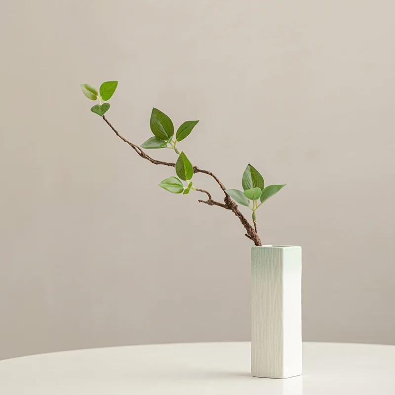White Vase Desktop Flower Arrangement Table Hydroponics Green Plant Flower Decorative Flowerpot Decorations Home Decor Vases