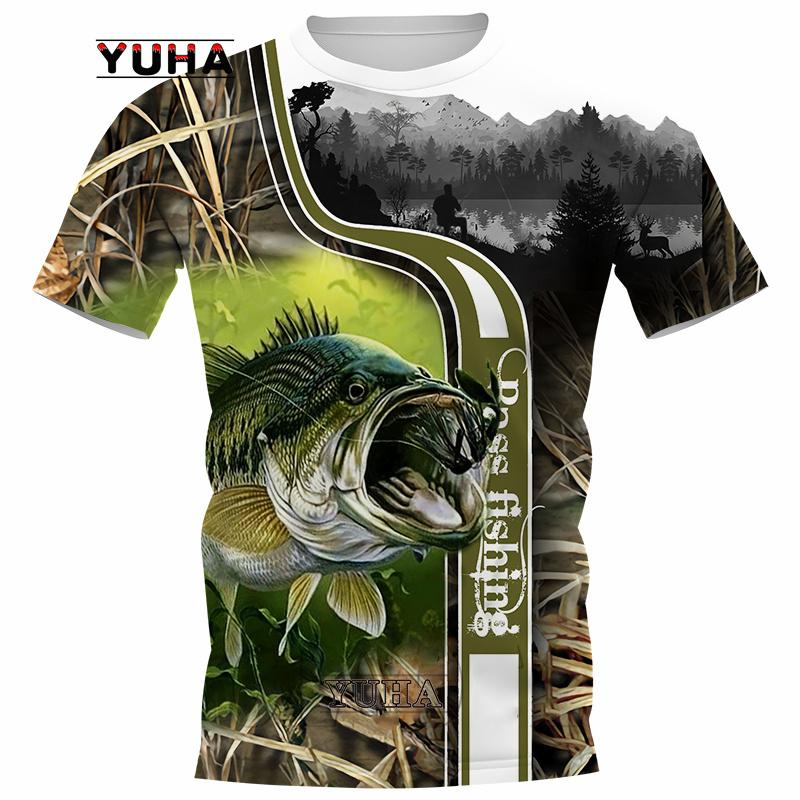 Men's Summer Carp Fishing Full Print T-shirt 3D Catfish Print T-shirts Short Sleeved Casual Top