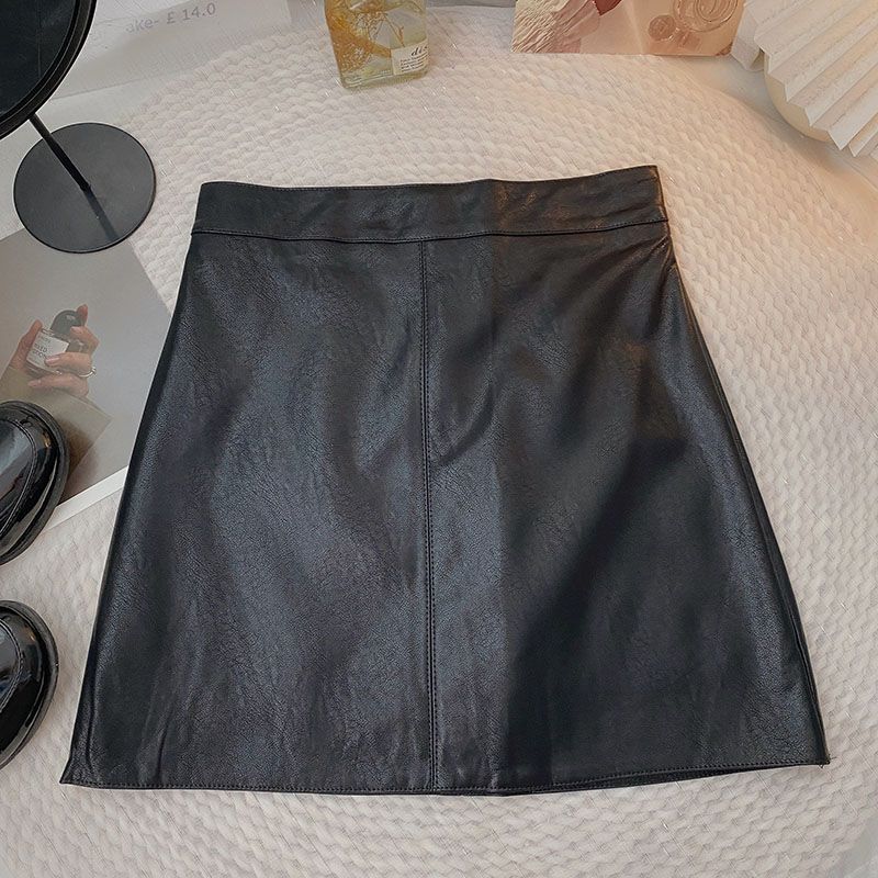 

Summer New High Waist Zipper Solid Short Skirt Women Aesthetic Casual Slim Wrapped Hip Skirt Sexy S чорний