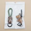 Handmade French Bulldog Genuine Leather Keychain with Anti-Lost Woven Rope Lanyard.