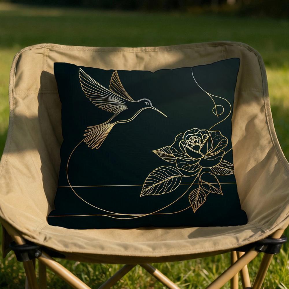 Golden Leaf Pattern Cushion Cover Soft Reversible  Durable Pillow Cover  MultiScene Use for Home  Car Daily Comfort