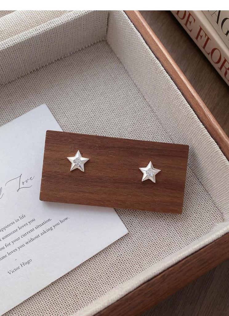 S999 Sterling Silver Star Stud Earrings: Elegant and Versatile Women's Light Luxury Jewelry