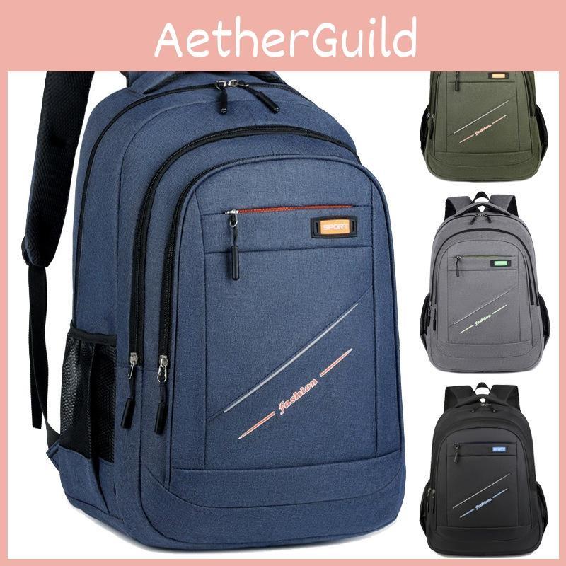 Oxford Cloth Backpack For Men Women With Letter Embossing Design For Daily Use