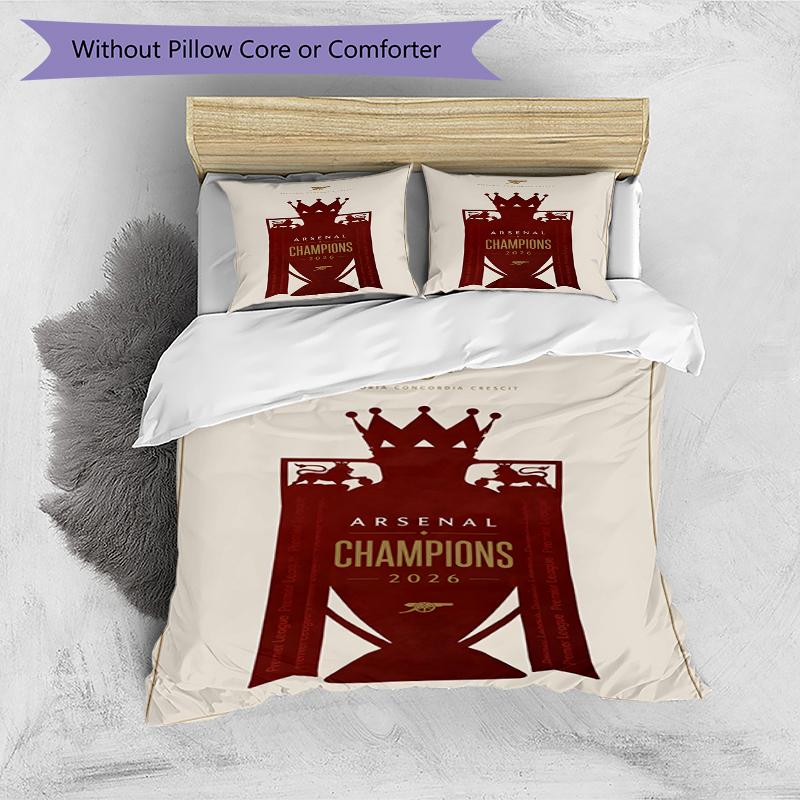 3pcs Duvet Cover Set (1*Duvet Cover + 2*Pillowcase, Without Core),football team.C Print Bedding Set, Bedroom Decor, All‑Season, Birthday Gift