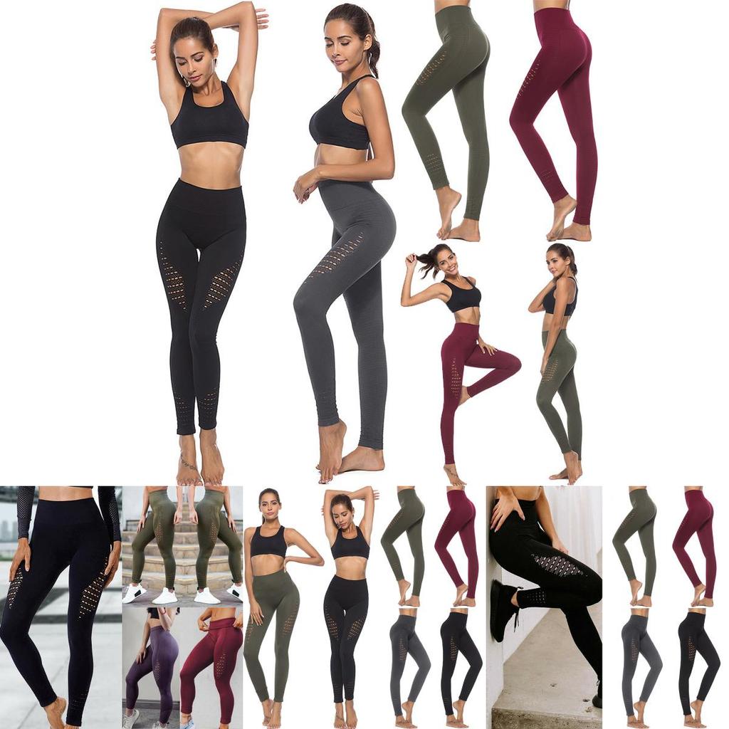 Women Push Up Yoga Leggings With High Waist Support And Hollow Design For Active Fitness