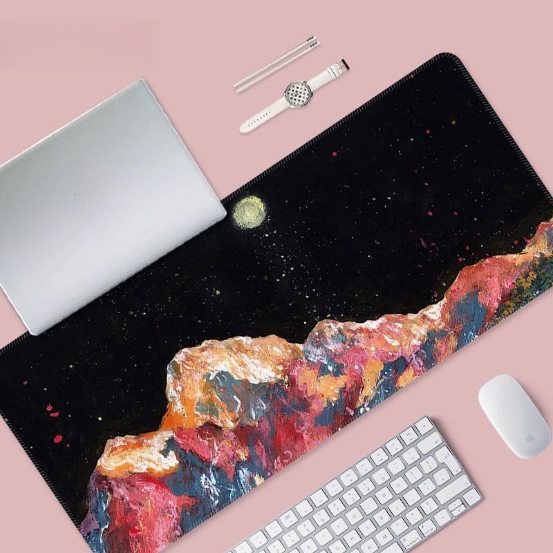 Scenic Landscape Large Mouse Pad Ocean Airplane Cloud Mountain Starry Sky NonSlip Rubber Extended Desk Mat