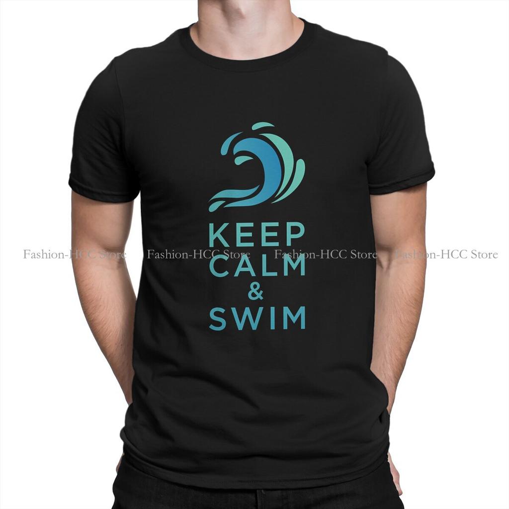 Swim Swimming Sports Polyester Tshirts Keep Calm And Swim Personalize Unisexs T Shirt Hipster Tops