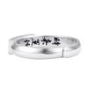 Adjustable Open Ring Men Women Vintage Chinese Fantasy Inspired Geometric Design Stainless Steel Jewelry