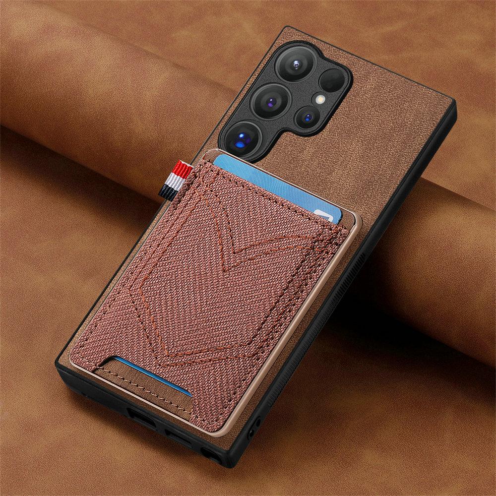 For Samsung Galaxy S26 Ultra Luxury Cover Magnetic Leather Back Panel Samsung S25 Plus S 25 Edge S25 FE Card Pocket Cover Etui