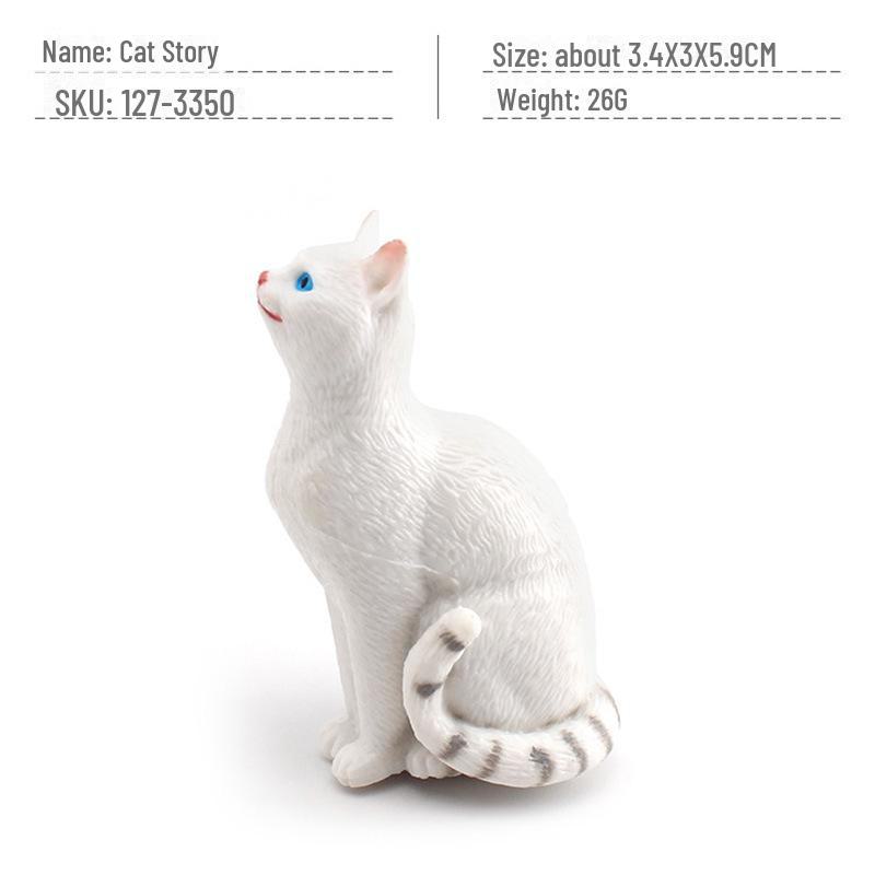 Seashell Cat Figurine: Realistic Kitten Toy Model