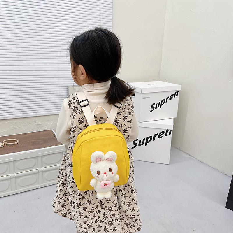 Adorable Children's Mini Backpack Soft Plush Rabbit Design Lightweight Shoulder Bag