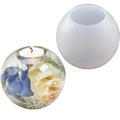 1PC 3D Round Silicone Molds for Resin Candle Holder Molds for Epoxy Casting Resin Candlestick