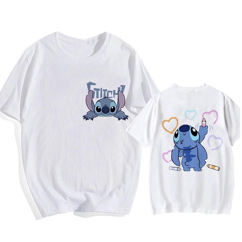 Hip Hop Shirt EU Size Unisex Disney Lilo Stitch Cartoon T Shirt Stitch Cute Unisexga Tshirt Yk Graphic Tshirt Top Tees Clothes