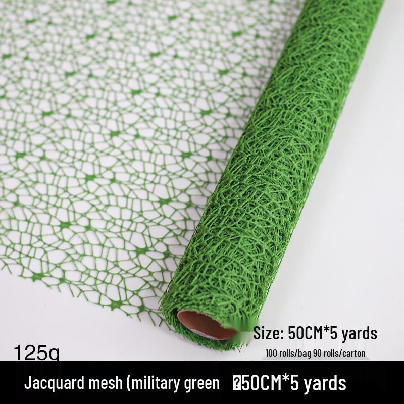 Wrap en Mesh Jacquard Fleuri Coloré pour Bouquets