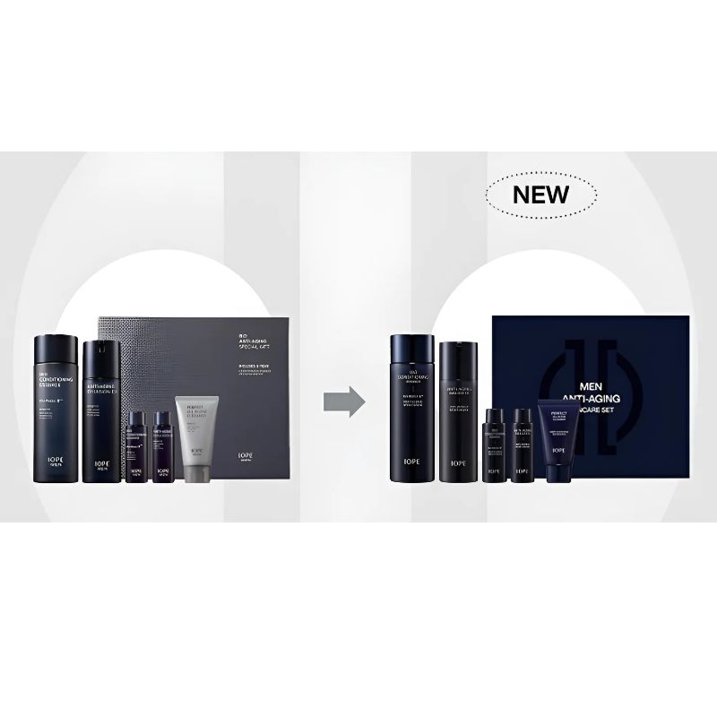 Iope Men Anti-Aging Skincare Set (2 Types) – Essence & Emulsion
