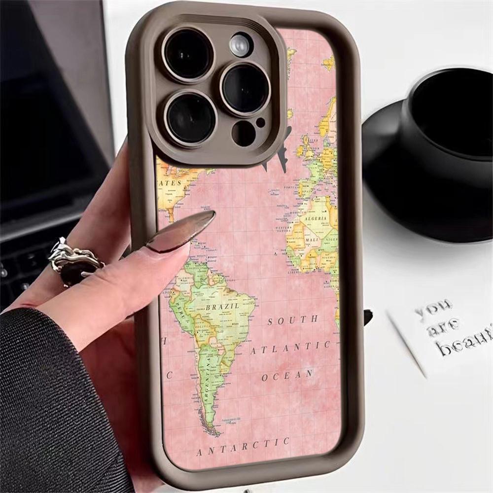 LZ24 Map airplane trajectory art Silicone Phone Case for Infinix Smart9 Hot 40i Tecno Camon20 Moto G22 G30 OnePlus Google Pixel9 Shockproof Back Cover