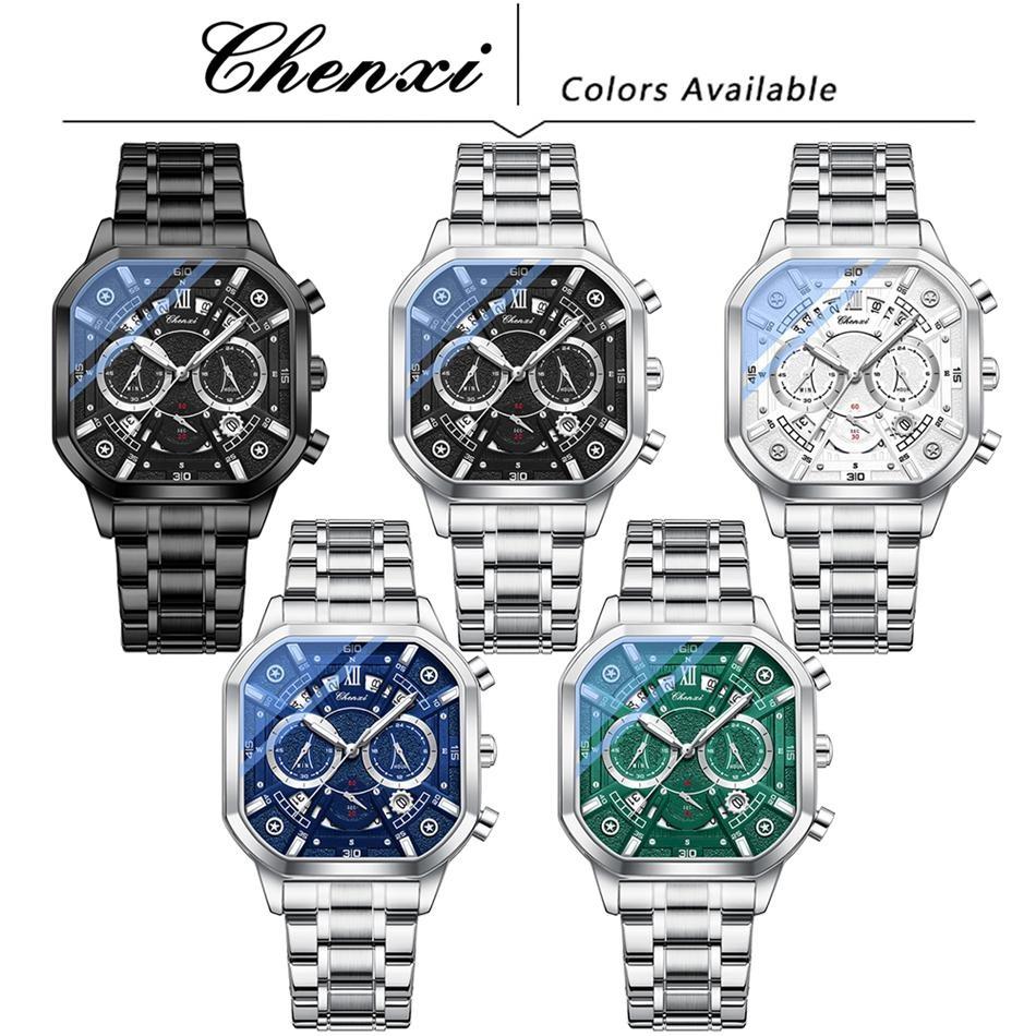 CHENXI Men Multifunction Quartz Watches Chronograph Waterproof Fashion Calendar Men's Luminous Watch
