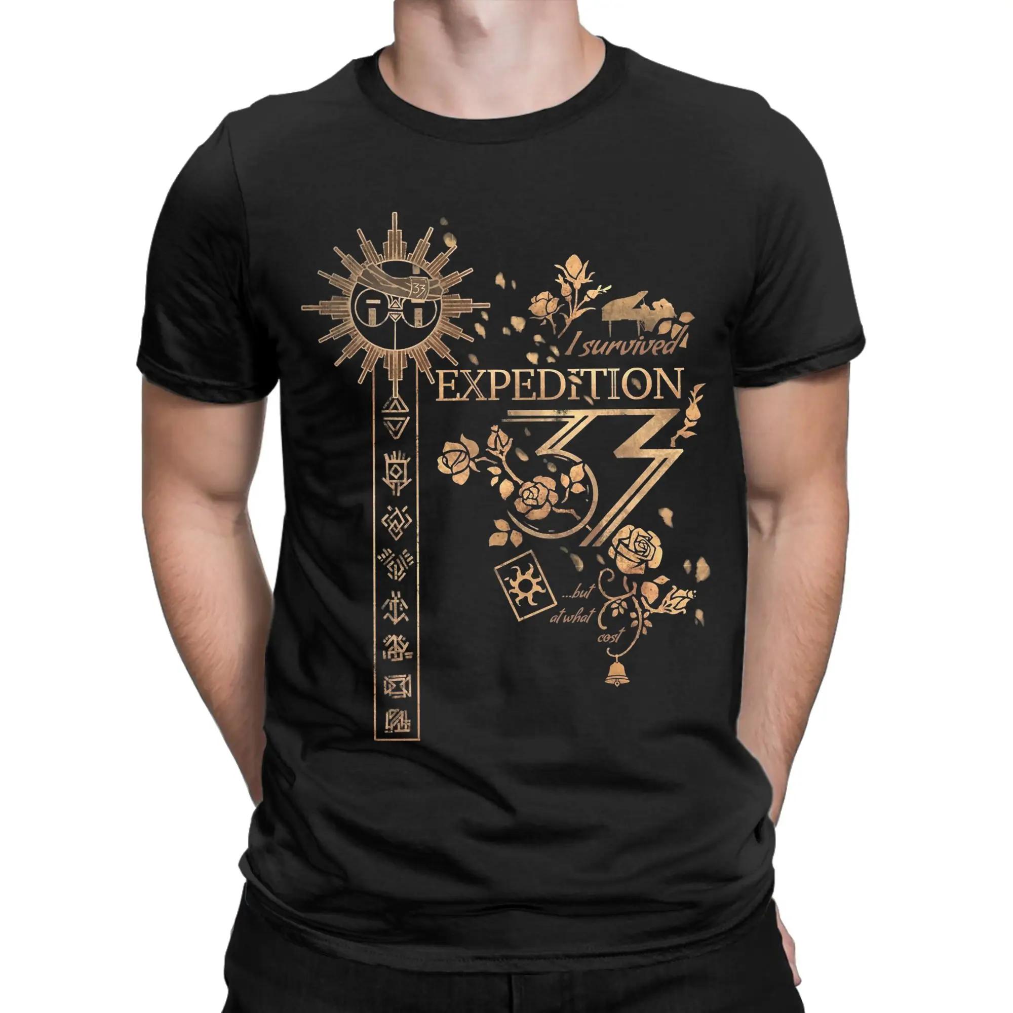 

I survived Clair Obscur Expedition 33 T-Shirts for Men Novelty Cotton Tee Shirt Short Sleeve T Shirts Graphic Printed Clothing XXXXXL чорний