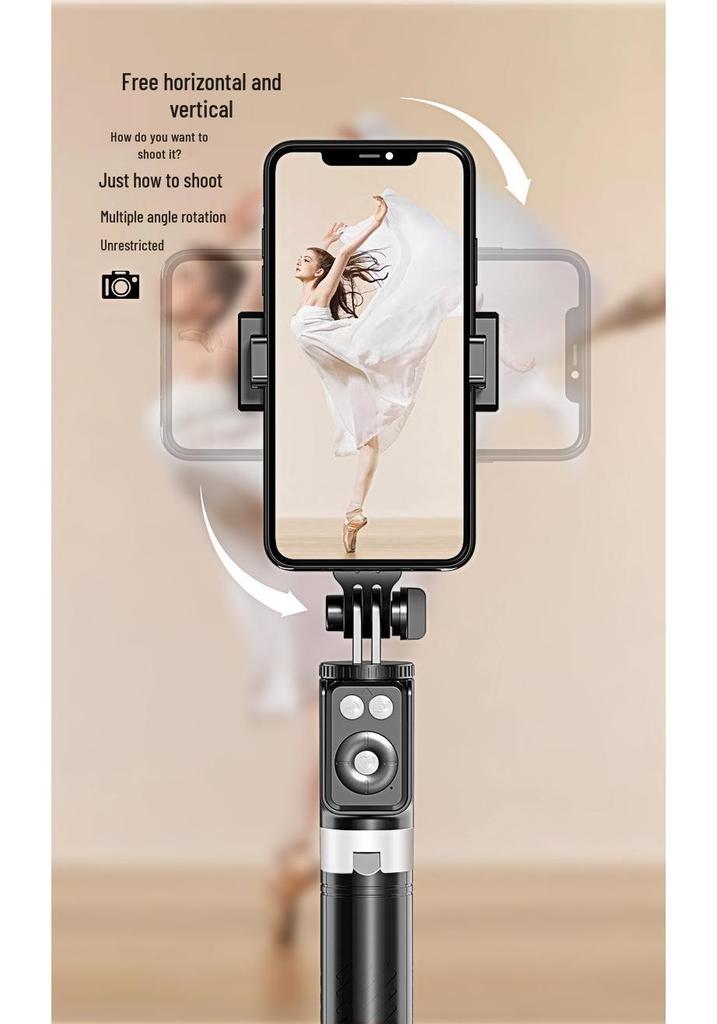 Anti-Shake Extendable Bluetooth Selfie Stick Tripod for Live Streaming and Travel A12