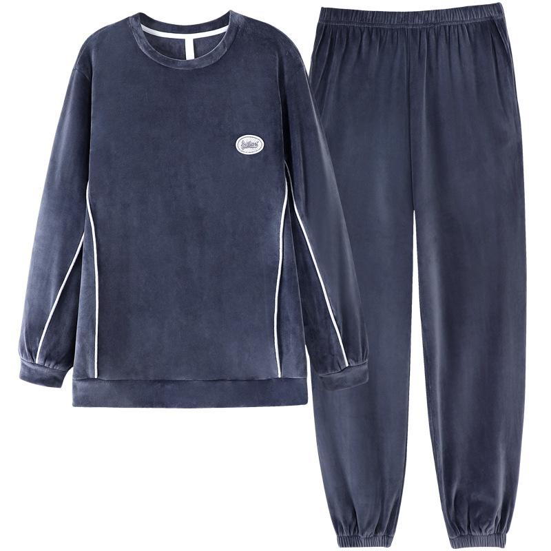 Men'S Pajamas Autumn And Winter Island Fleece Thin Flannel Loungewear Fleece Warm Large Size Coral Fleece Suit Men