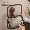 No Drill Suction Cup Bathroom Towel Rack - Vintage Walnut Finish Aluminum Round Ring Design, Space-Saving Adhesive Mount for Bathroom Organization
