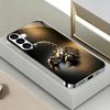 Mecha Gold Scorpion Silver Electroplated Glass Phone Case For Samsung Galaxy S25 Ultra S24 S23 S22 Plus Hard Shockproof Cover