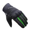 MOTO BASE Model Motorcycle Easy Ride Mesh Smartphone XL Spring/Summer Gloves, Compatible, MBMG-07, Black/Green,