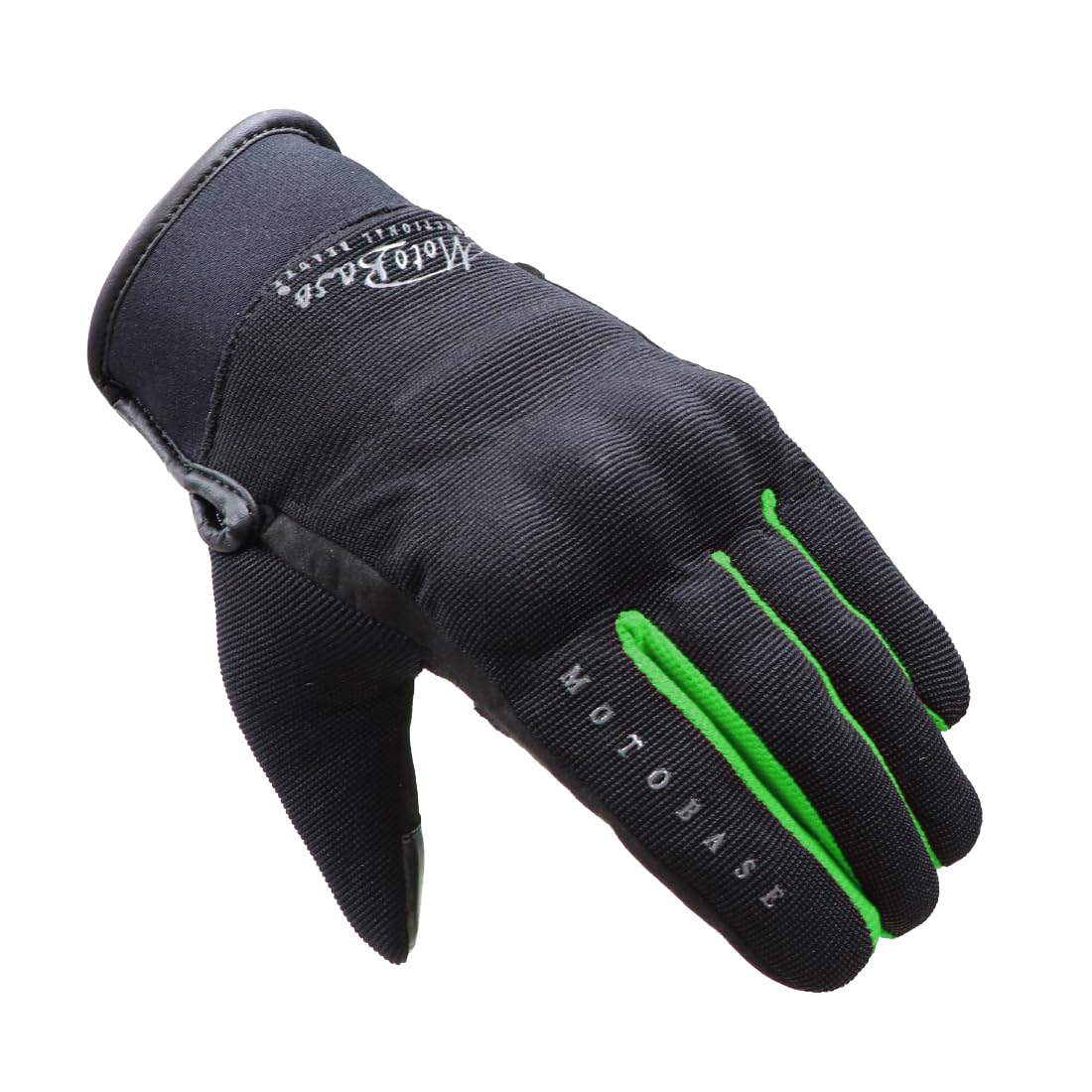 

MOTO BASE Model Motorcycle Easy Ride Mesh Smartphone XL Spring/Summer Gloves, Compatible, MBMG-07, Black/Green,