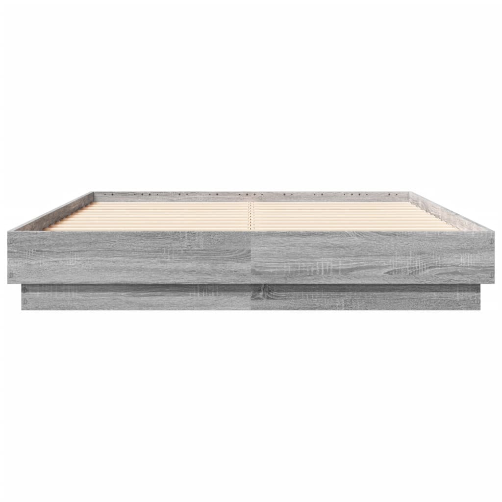 Bed Frame Gray Sonoma 135x190 cm Particleboard
