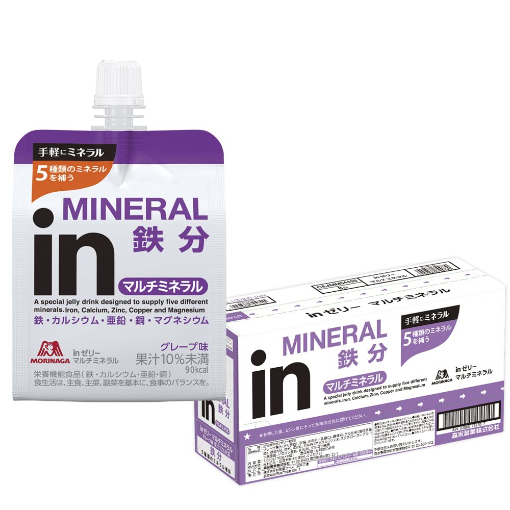 Morinaga In Jelly Multi-Mineral Nutritional Supplement Grape Flavor 180g x6 Packs Iron Calcium Zinc Copper Dietary Support Emergency Food Gift