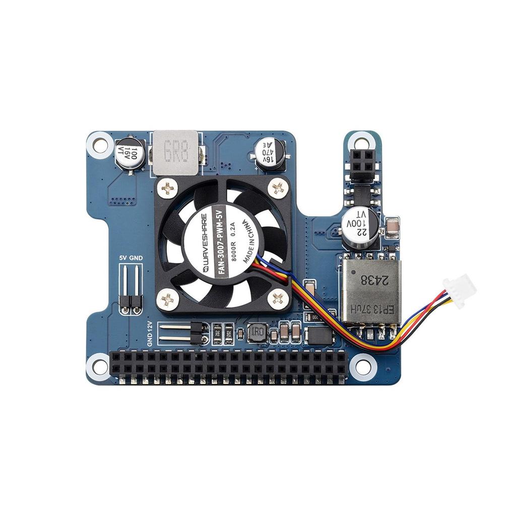 Raspberry Pi 5 PoE Ethernet Expansion Board with Type F Cooling Fan, 802.3af/at Standard
