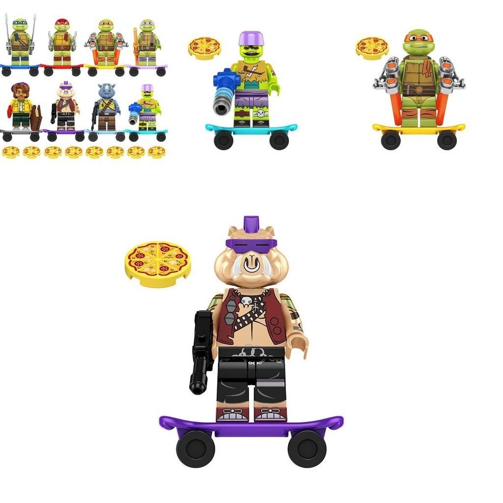 Children's Toy Kf6196 Ninja Turtle Da Vinci Building Blocks Abs Plastic Non-electric Diy