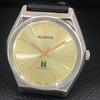 ALLWYN HANDAUFZUG VINTAGE 6300A INDISCHES HERREN GOLDFARBENES ZIFFERBLATT UHR a703966-1