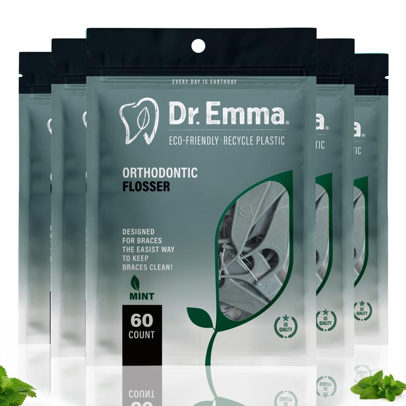 60 Stück Kieferorthopädische Zahnseide für Zahnspangen Ortho Zahnseide-Picks Zahnstocher Zahnseide Interdental-Zahnreiniger für Erwachsene & Kinder