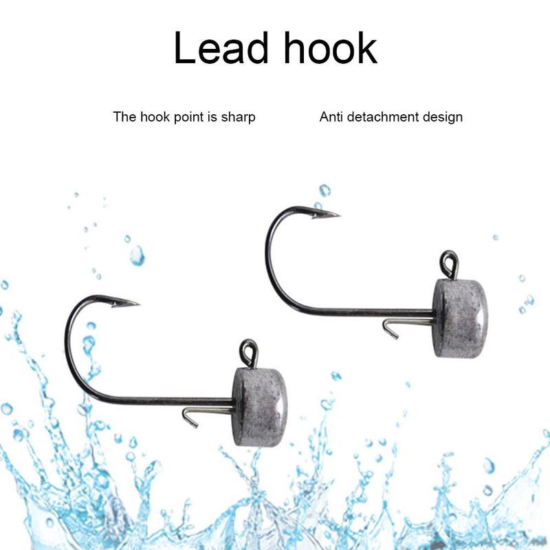 Details about &nbsp;5pcs fishing hook jig head with crank hook weight lead Jig hard Hot UK lure H5C3