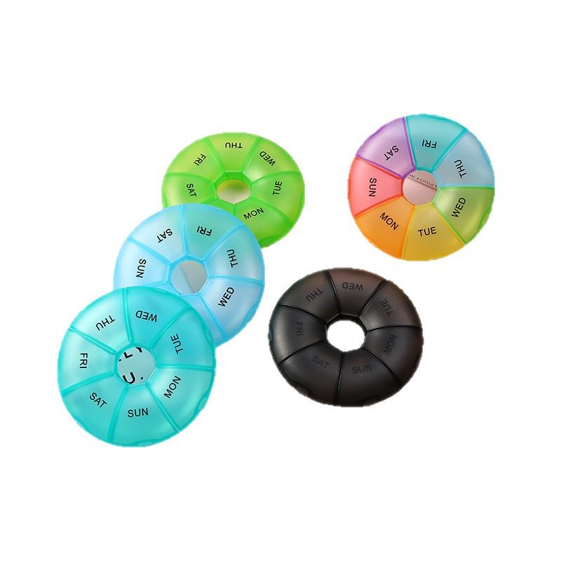 Colorful Portable 7-Day Moisture-Proof Pill Organizer with Compartments