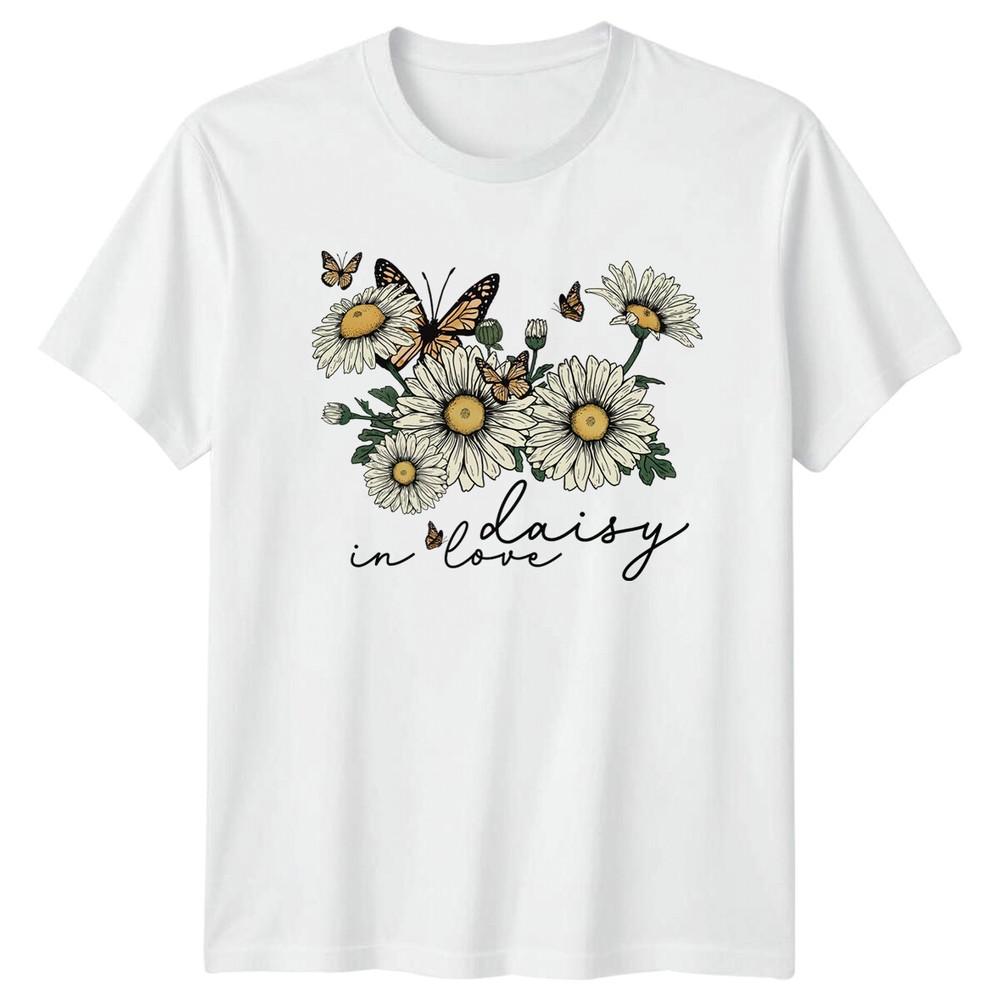 In Daisy Love Flowers Butterflies Nature TShirt For Unisexs Unisexs S