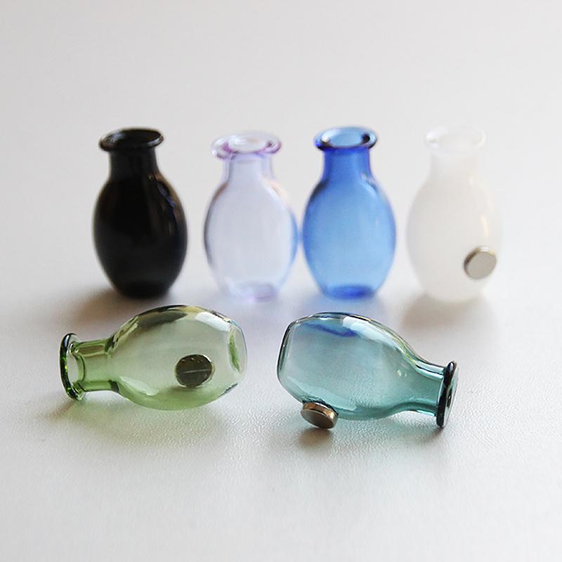 1PC Vase Magnet Mini Fridge Magnetic Vase Home Decoration Glass Refrigerator Sticker 3D 28x17mm