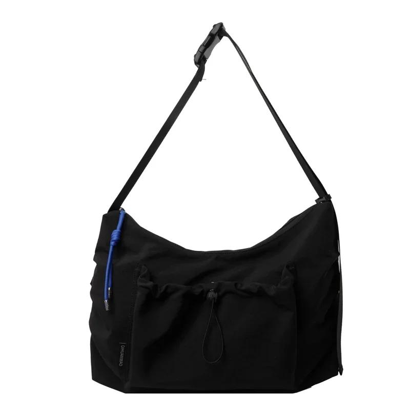 Genți de umăr casual, solide, din nailon, în formă de semilună, cu fermoar, capacitate mare, simple, de agrement, sport, genți crossbody