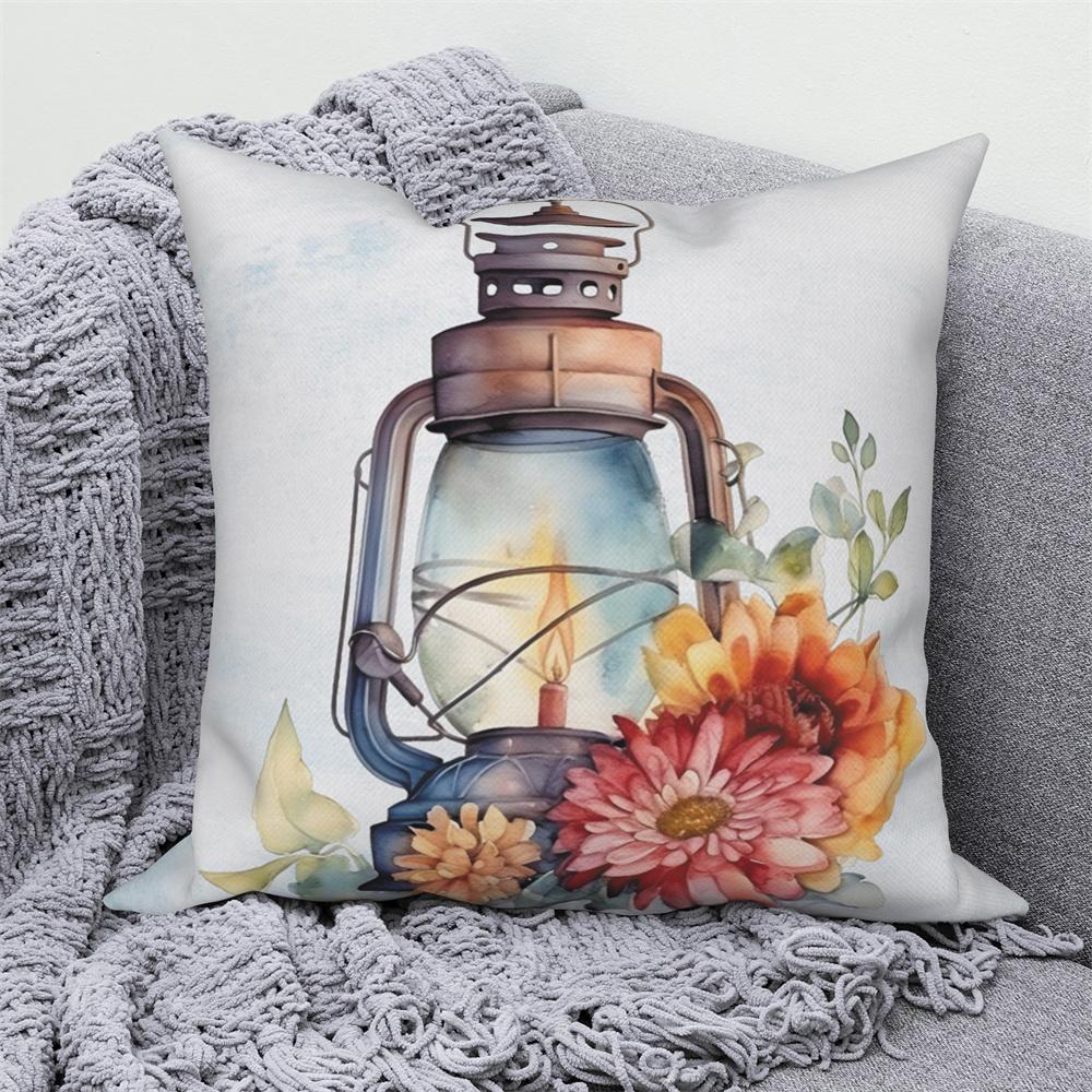 Květinový potisk Dekorativní povlak na polštářek na pohovku auto obývací pokoj Květina Rostlina Polštář