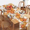 Bonhause Fall Pumpkin Leaves Table Runner 13x90 Inch Orange Buffalo Plaid Autumn Thanksgiving Harvest Kitchen Dinning Table Decoration for Indoor