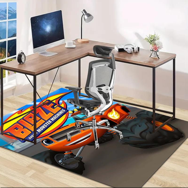 1pc Blaze and the Monster Machines (2) Design Area Rug - Non-Slip, Soft & Cozy Floor Mat for Living Room, Bedroom, Office - Indoor/Outdoor Decorative
