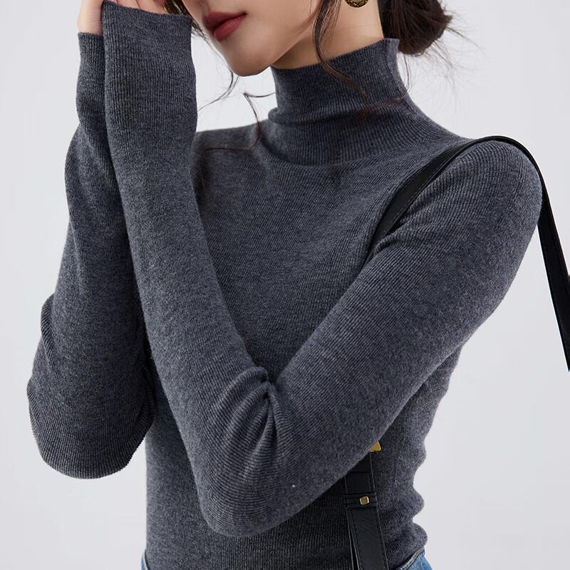 Women's 100% Pure Wool High-Neck Slim Fit Sweater FXKY8802