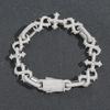 Hip Hop Bracelet 8 Words Thorns Cross Cuban Link Chain Men's Zircon Personality Hip-Hop Fashion Ornament One Piece Dropshipping