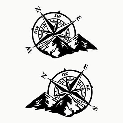 Stickers Compass Pink Of The Winds Trail Off Road 4X4 Sport For Car Or Moto (Black 37X27 Cm)
