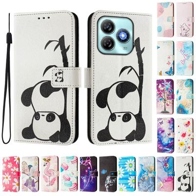 Cute Panda Luxury Painted Leather Case Wallet Book Style Cover for ZTE Blade A52,A53,A73,V50 Vita,V40S,V60,A35,A55,A75...