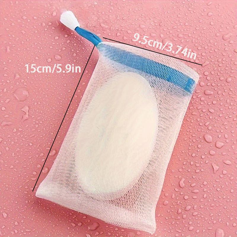 10 PCS Exfoliating Mesh Soap Saver Pouch Bag Sack, Face Cleansing Foaming Nets, White Pouch With Drawstring (Color Random)