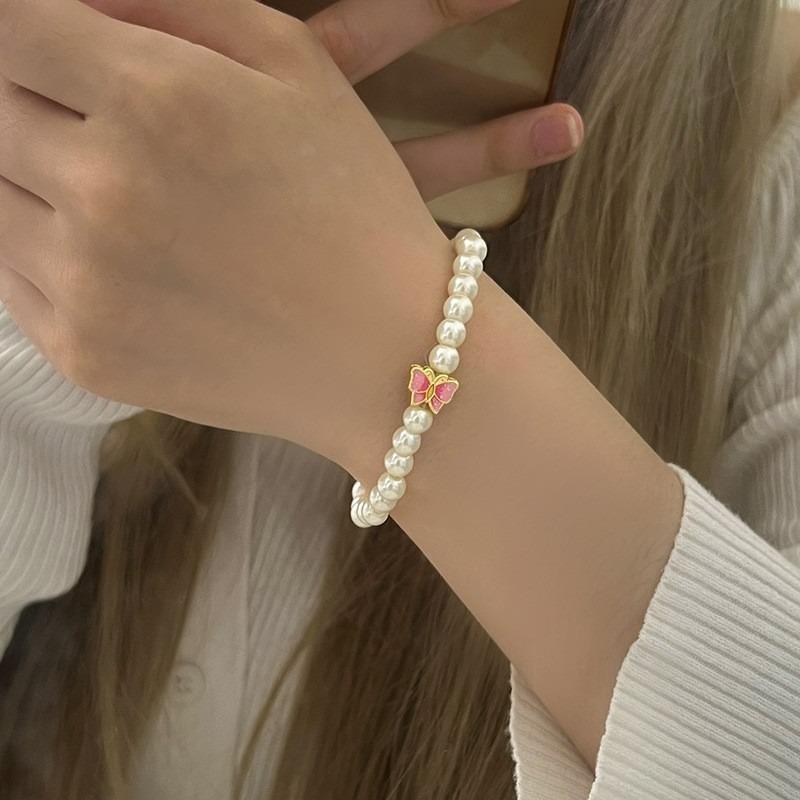 Bracelet Perle Irregulière Forme Spéciale Française Bracelet Femmes Niche Luxe Léger Exquis Doré Demi-Bracelet Bracelet Accessoires